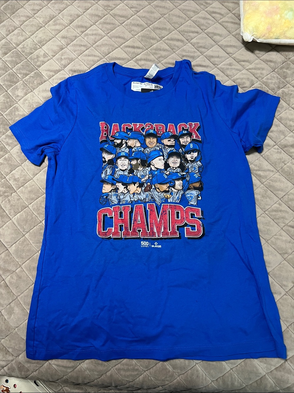 Dodgers Woman’s Blue 'Back2Back Champs' Graphic T-Shirt